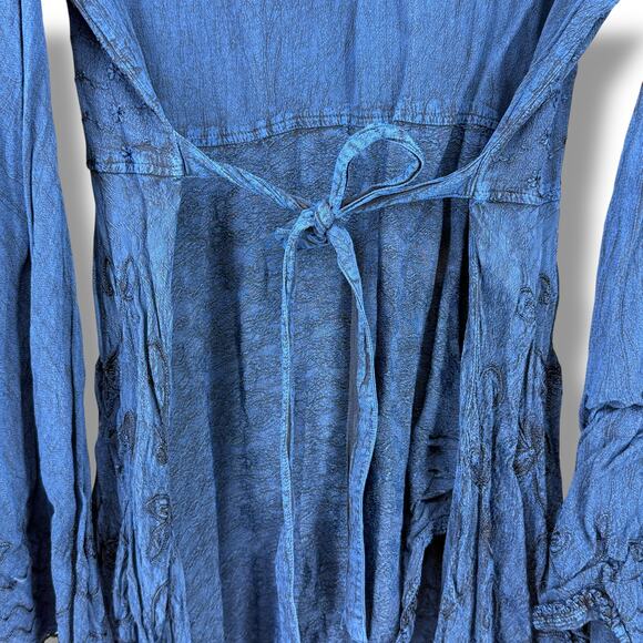Holy Clothing Embroidered Boho Bell Sleeve Peasant Tunic Top Shirt Sz XL 1X - Picture 7 of 9
